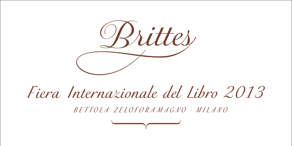 Displaying the beauty and characteristics of the Brittes font family.