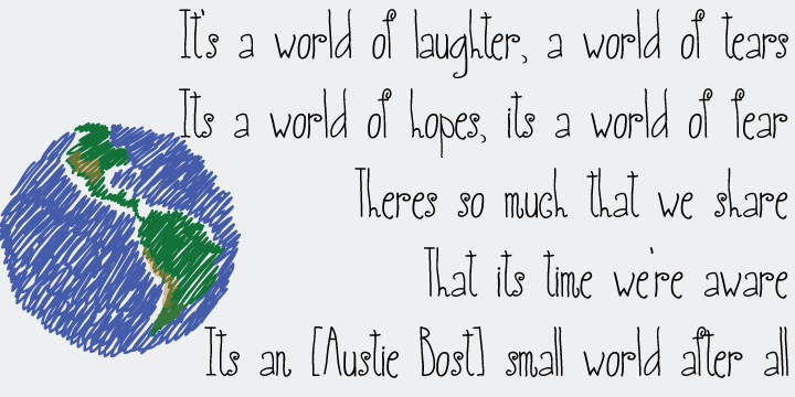 Austie Bost Small World is a great, basic, legible, handwritten font with a touch of cute.