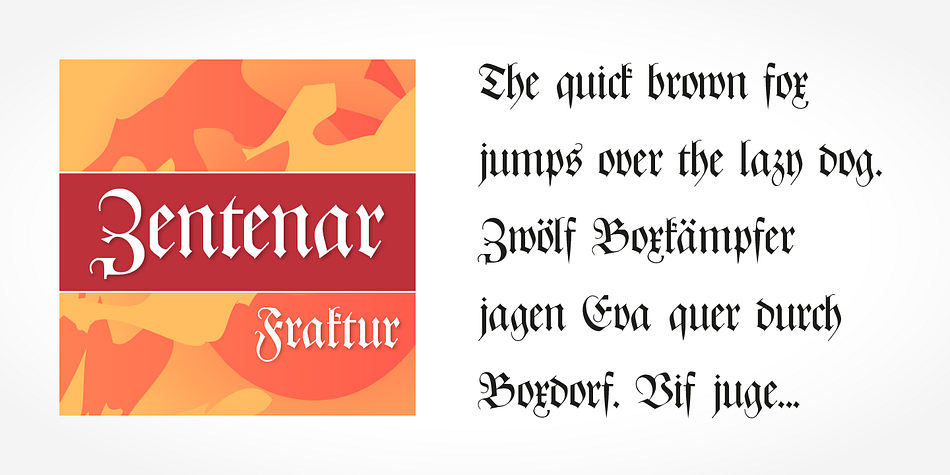 If you want to communicate a feeling of old-world quality or nostalgia, blackletter fonts are the preferred choice - use them on signs, in brochures or on invitation cards.