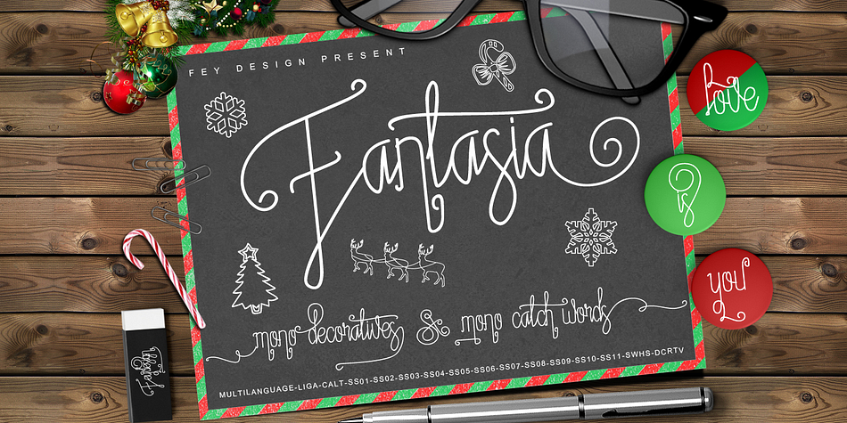 Displaying the beauty and characteristics of the Fantasia font family.