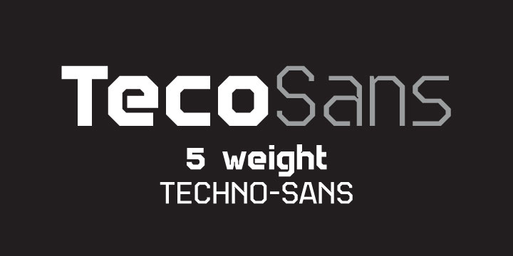 Another techno-sans with interesting compensators, inspirit by Alexander Rodchenko works.