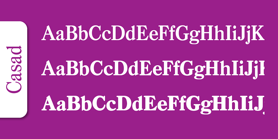 Emphasizing the popular Casad Serial font family.