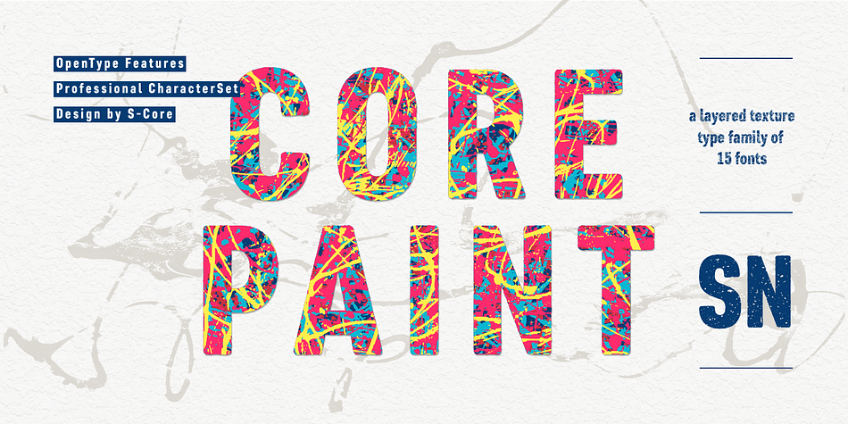 Core Paint is a texture type family inspired by the action painting created by Jackson Pollock.