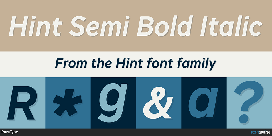 Hint Semi Bold Italic Font