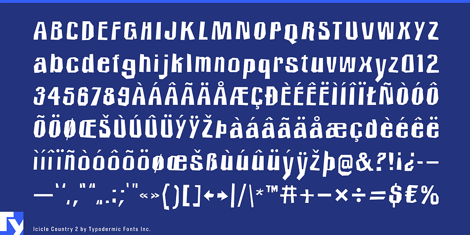 Displaying the beauty and characteristics of the Icicle Country Two font family.