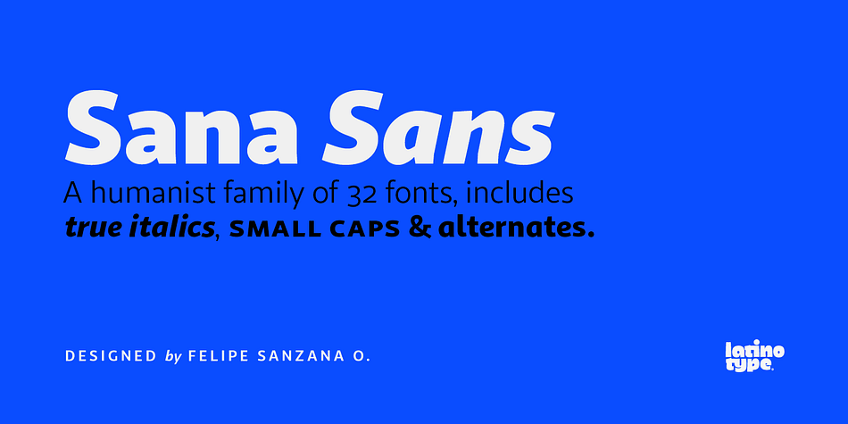 Sana Sans is a humanist functional typeface with a modern feel.