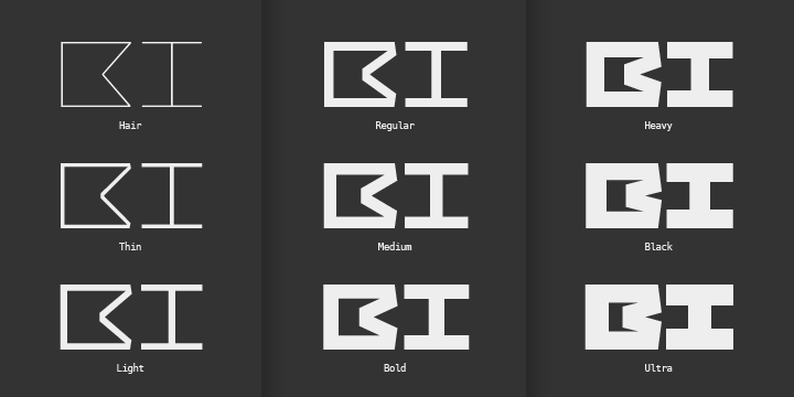 Aa, Bb) differ in construction but keep the same width.