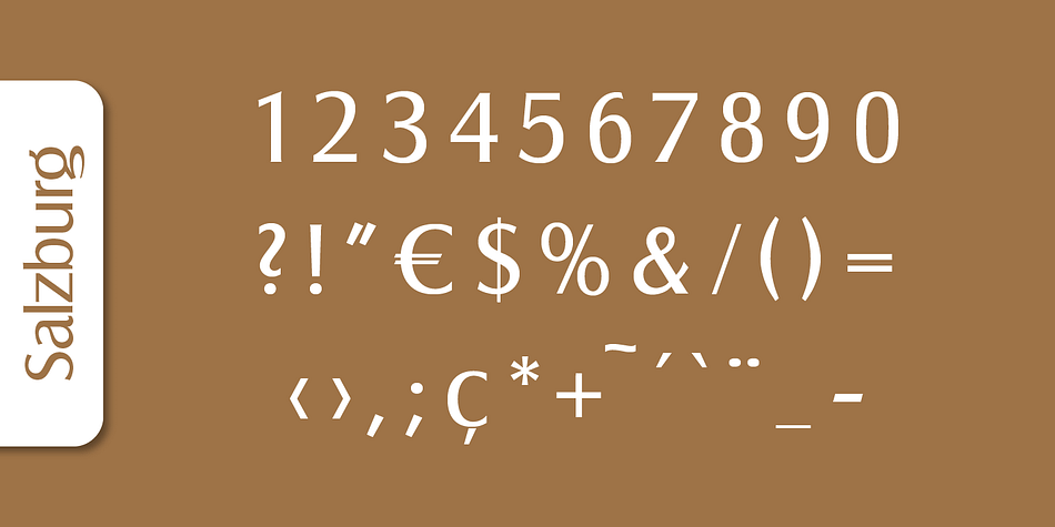 Salzburg Serial font family example.