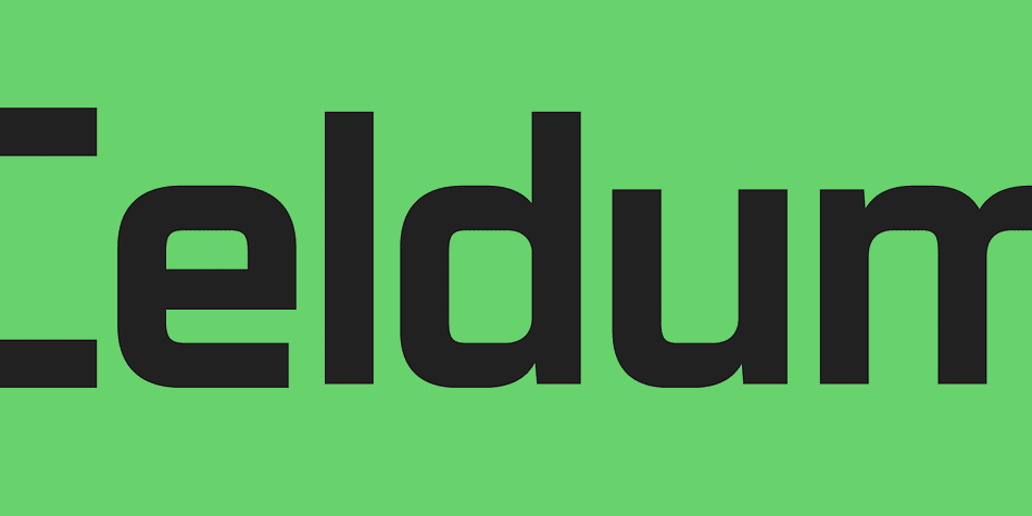 Celdum, a modern geometric type family, constructed from a rectangular grid.