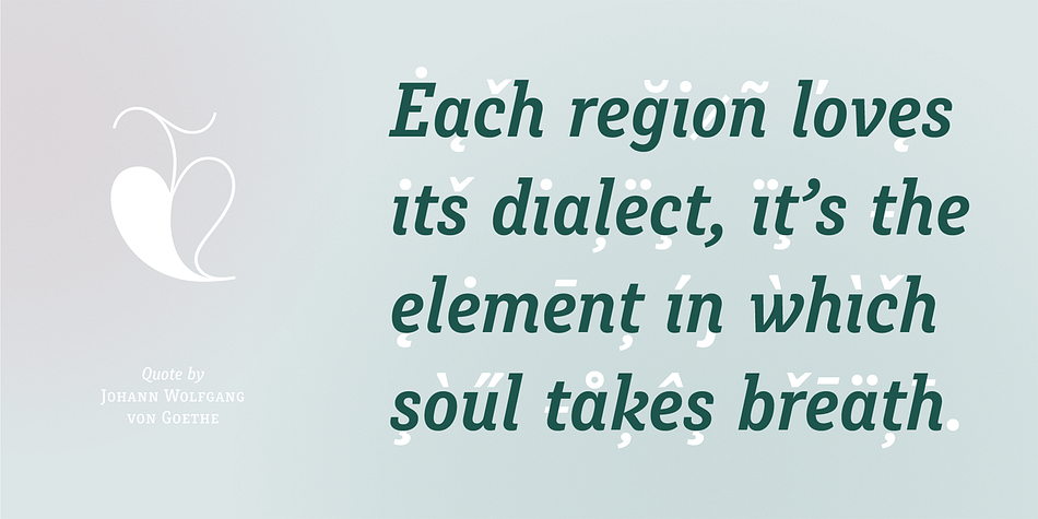 With a range of nine well graduated weights—from delicate Hairline to sturdy Black—and a conventional but distinctive italic “Muriza” can fulfill almost every typographic wish until it is related to a sober design.