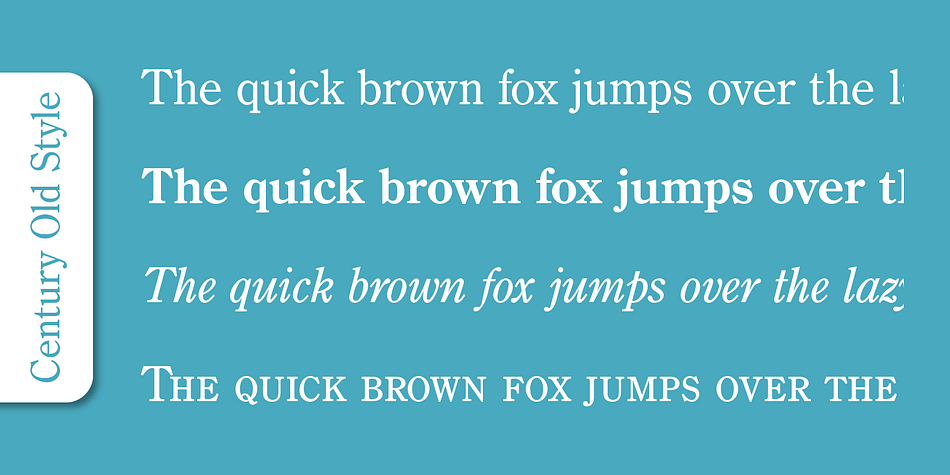 Emphasizing the popular Century Old Style Pro font family.