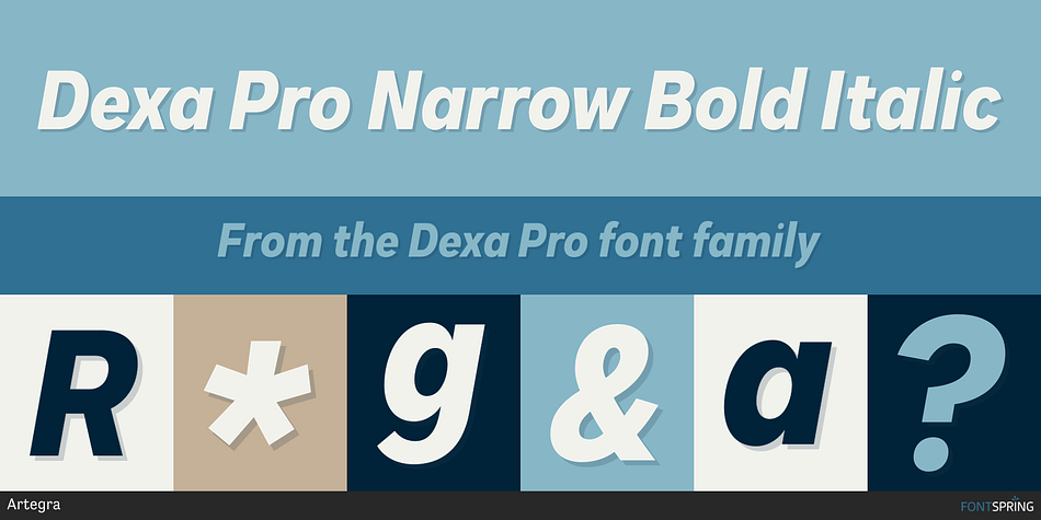 Dexa Pro Narrow Bold Italic Font