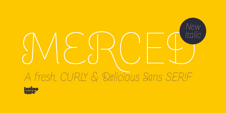 Designed by Daniel Hernandez, Merced is a sans serif font that can be given different uses for its wide variety of alternate types .Its main virtue is the endless number of possibilities that the font gives to write a word, text or paragraph.