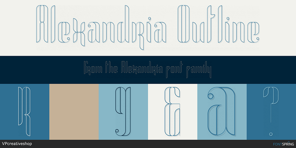 Alexandria Outline Font