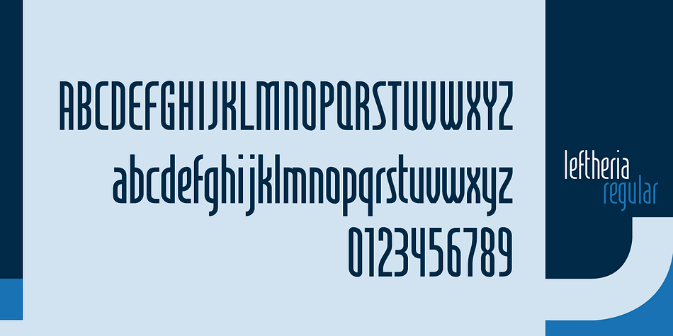 Leftheria font family example.