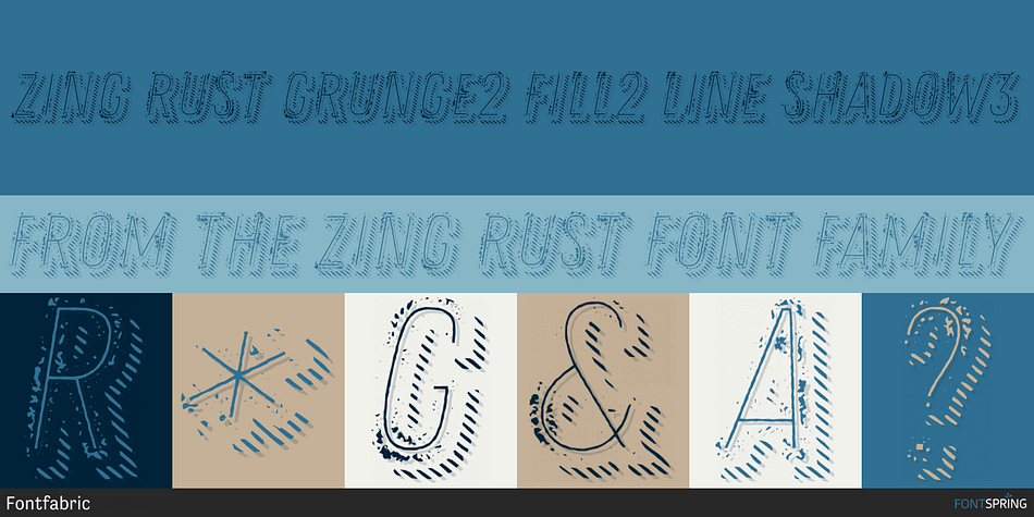 Zing Rust Grunge2 Fill2 Line Shadow3 Font