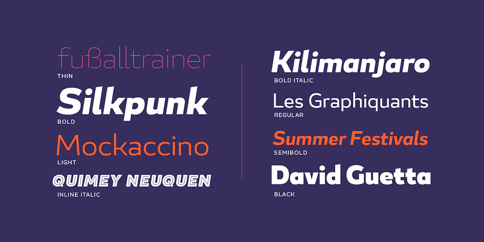 Blanc is an eighteen font, sans serif and display sans family by Latinotype.