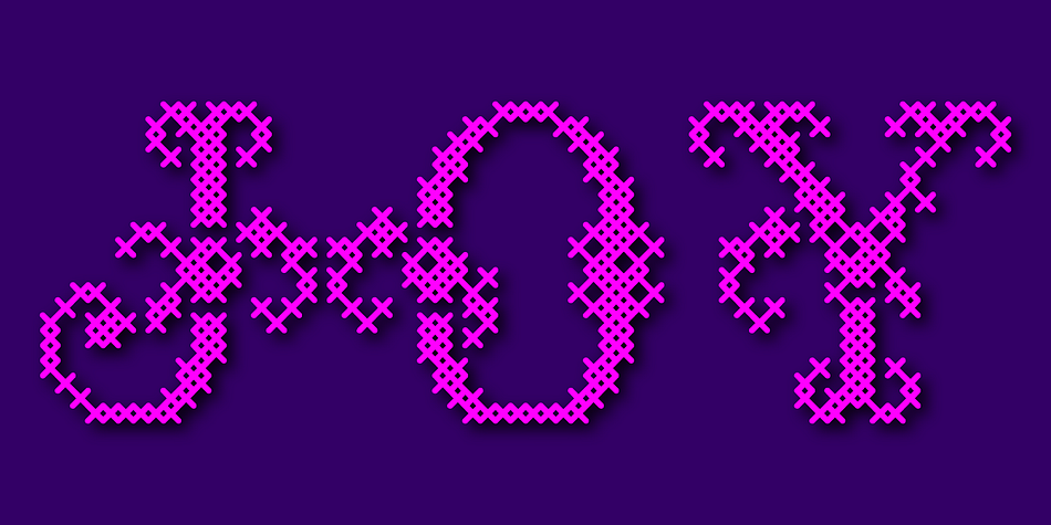 Cross Stitch font family sample image.