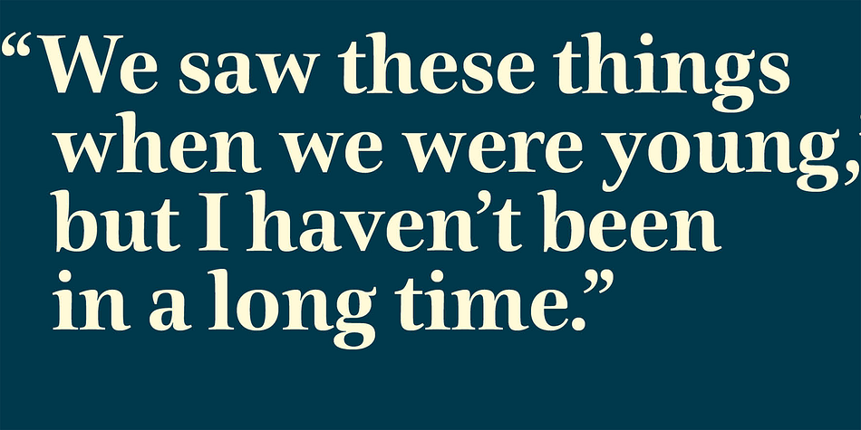 Civita is well equipped with many OpenType features which make it especially suitable for ambitious typography.