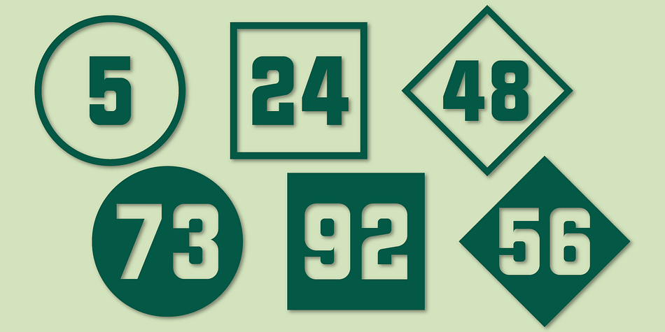 Displaying the beauty and characteristics of the Numbers Style Two font family.