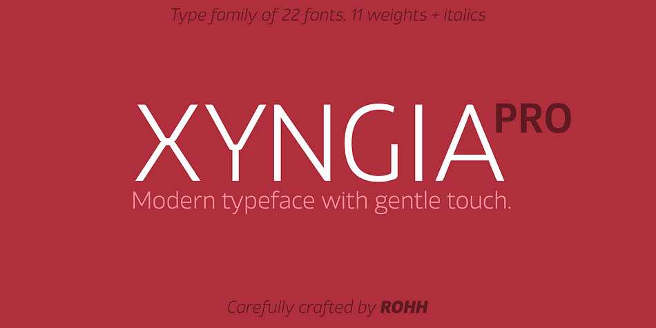 Xyngia is a professional modern sans serif typeface.