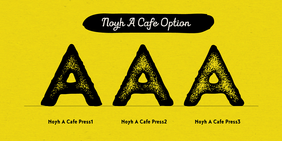 Noyh A font family example.