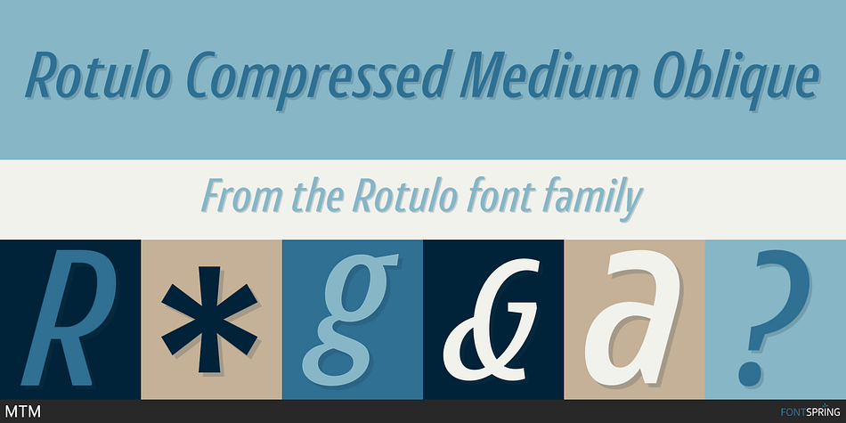 Rotulo Compressed Medium Oblique Font
