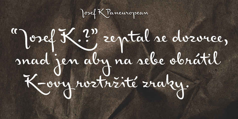 Displaying the beauty and characteristics of the Josef K font family.