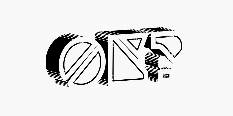 Slash font family sample image.