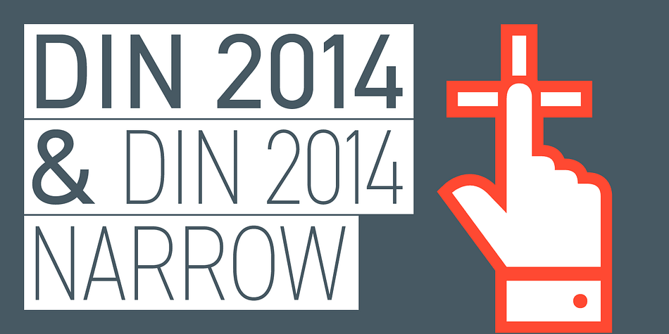 DIN 2014 is a contemporary version of a well-known DIN typeface.