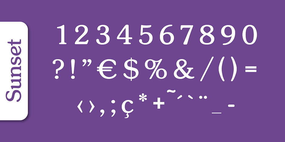Sunset Serial font family example.