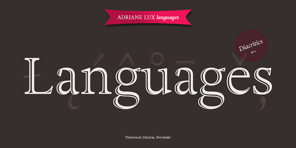 Emphasizing the favorited Adriane Lux font family.