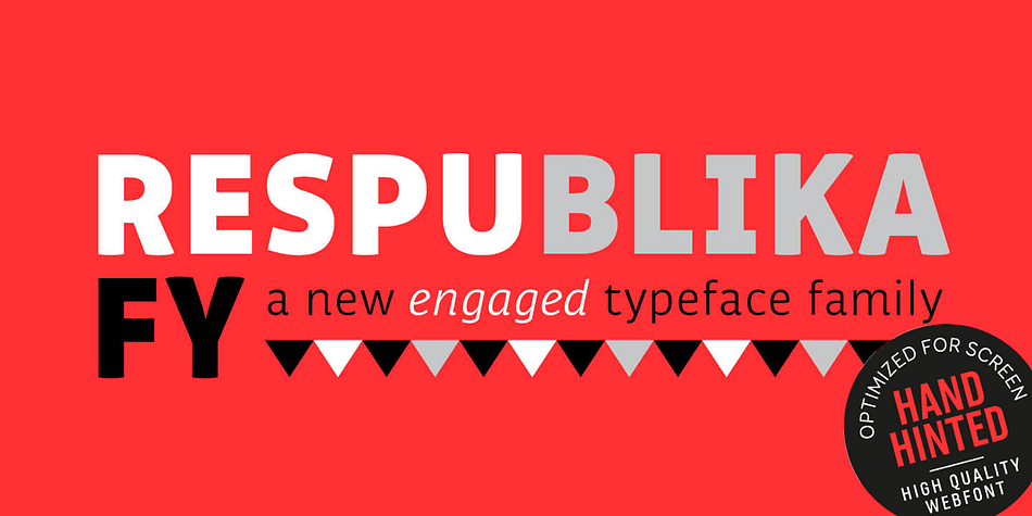 Displaying the beauty and characteristics of the Respublika FY font family.