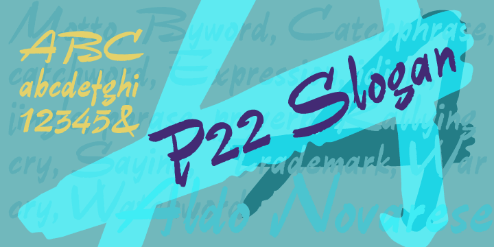 P22 Slogan is a non-connecting script font that captures the essence of the lettering used in 1950s European advertising.