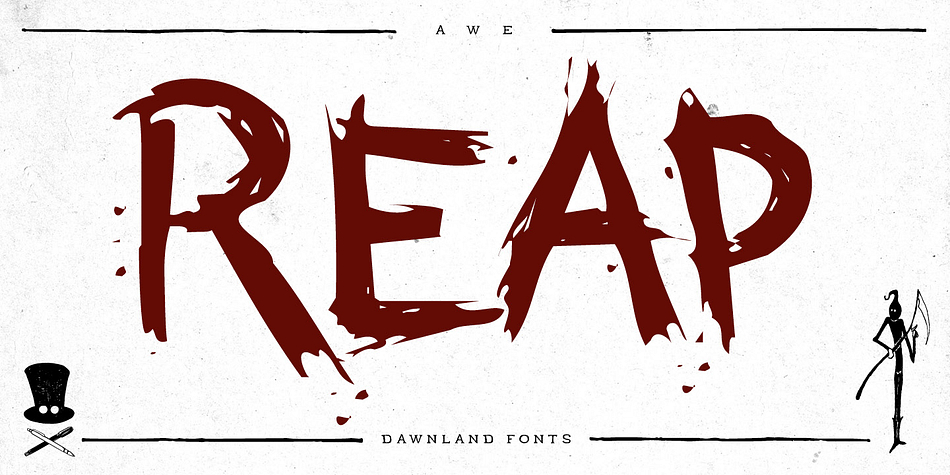 An awe inspiring nightmarish font for use wherever you need to add unease or fear to your artwork.