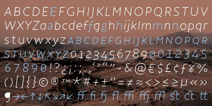 The terminals of characters like a, c, e and s point in a horizontal rather than a vertical direction, which gives the typeface an open and accessible character, hence ‘Humanist’.