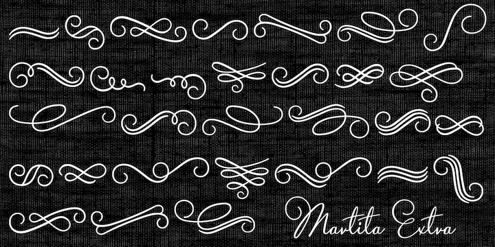 Displaying the beauty and characteristics of the Martita font family.