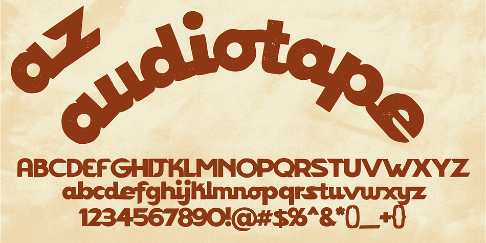 AZ Audiotape font is inspired from a vintage 
