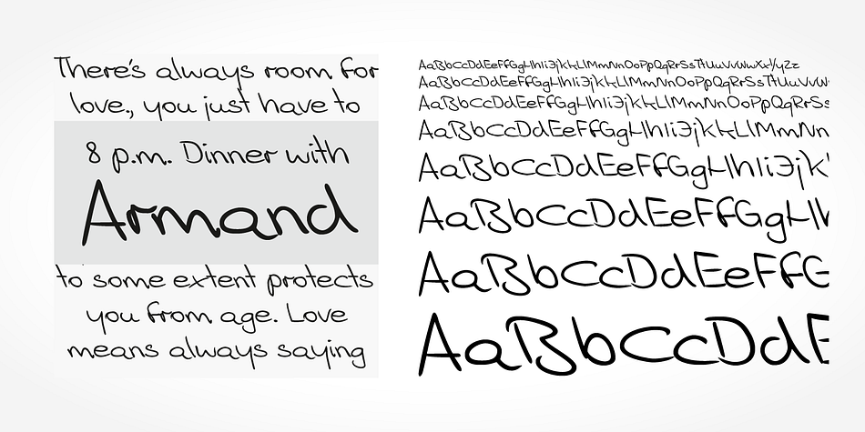 Armand Handwriting is a beautiful typeface that mimics true handwriting closely.