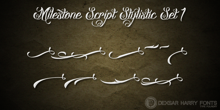 Displaying the beauty and characteristics of the DHF Milestone Script font family.