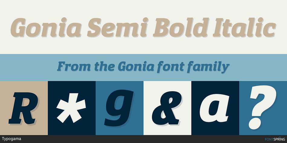 Gonia Semi Bold Italic Font