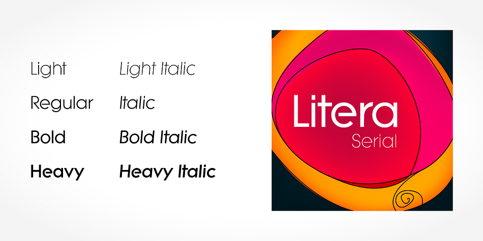 Highlighting the Litera Serial font family.