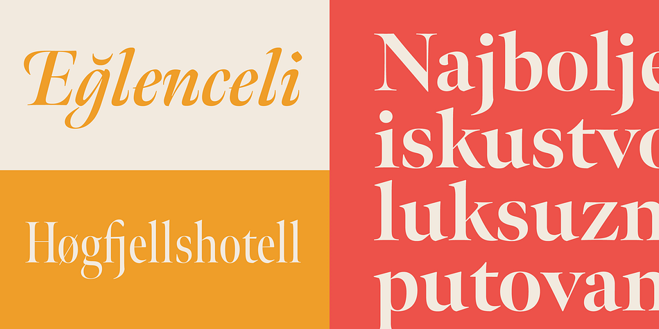 Meno consists of three carefully drawn optical sizes—Text, Display, and Banner, with Condensed and Extra Condensed widths added to the latter two cuts.