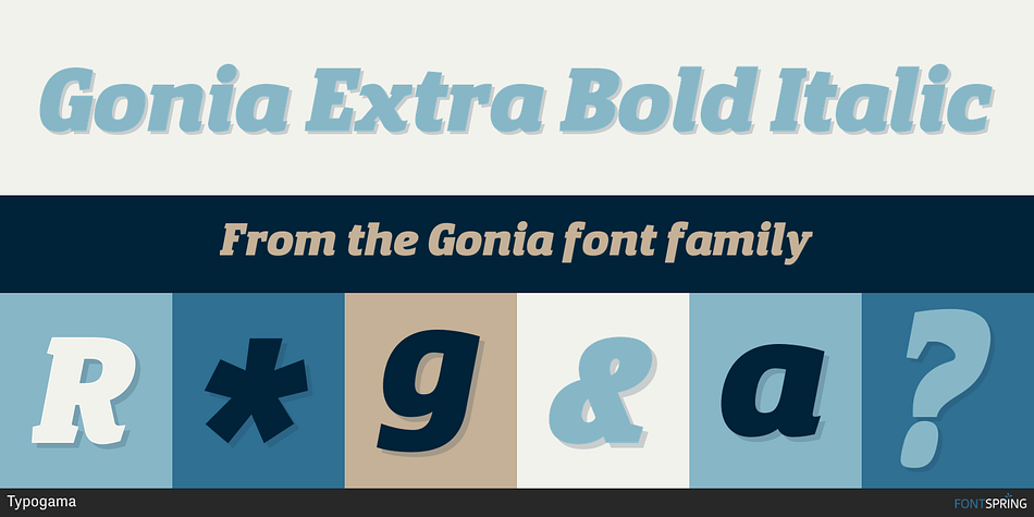 Gonia Extra Bold Italic Font