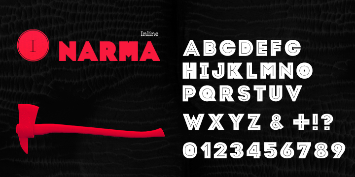 Narma  font family sample image.