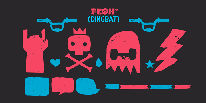 Froh font family example.