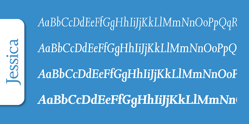 Emphasizing the popular Jessica Serial font family.