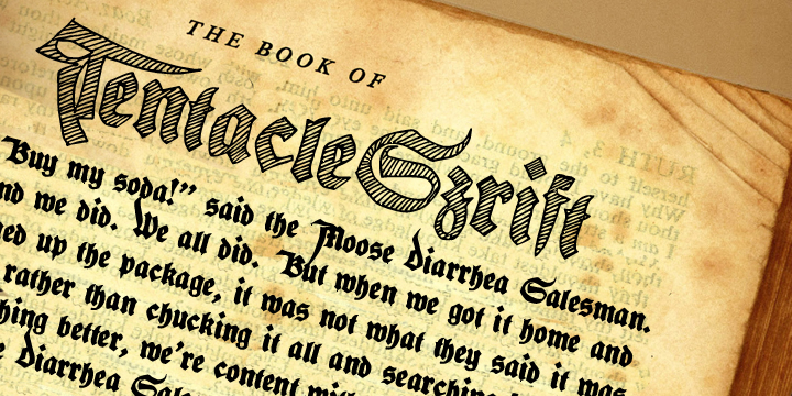 Displaying the beauty and characteristics of the Tentacle Szrift font family.