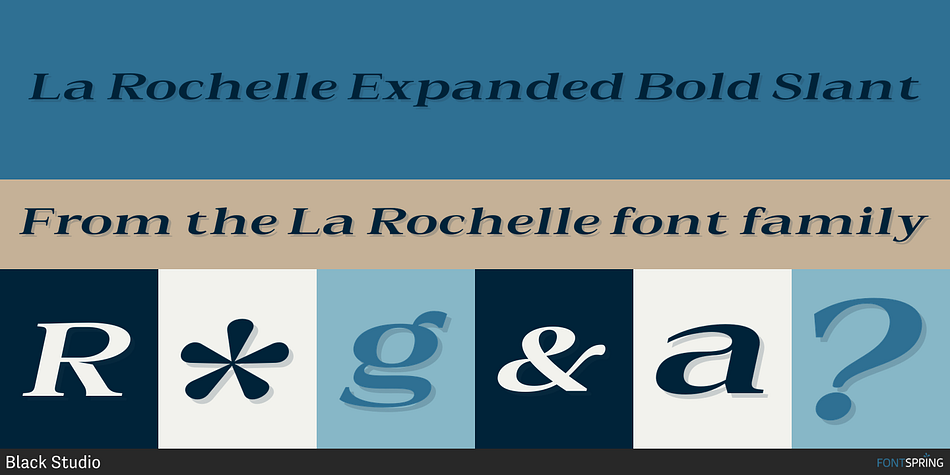 La Rochelle Expanded Bold Slant Font