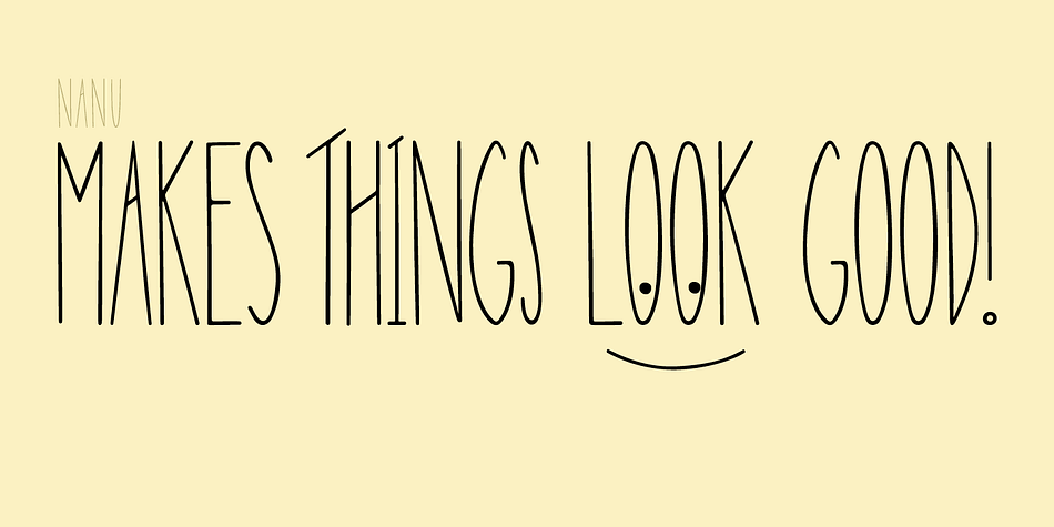 Nanu font family example.